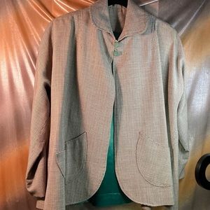 VINTAGE 1940’s handmade shirt swing coat green lining 52” chest‎ 38” 200 ACE